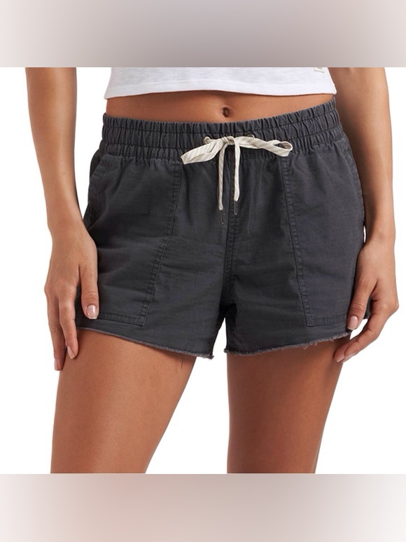 Vuori Charcoal Drawstring Athletic Shorts With Patch Pockets